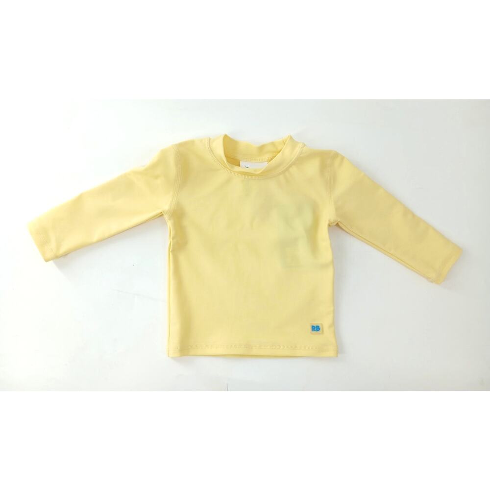 RuggedButts Long Sleeve Rash Guard Swim Shirt UPF 50+ Baby Toddler 6-12M Yellow